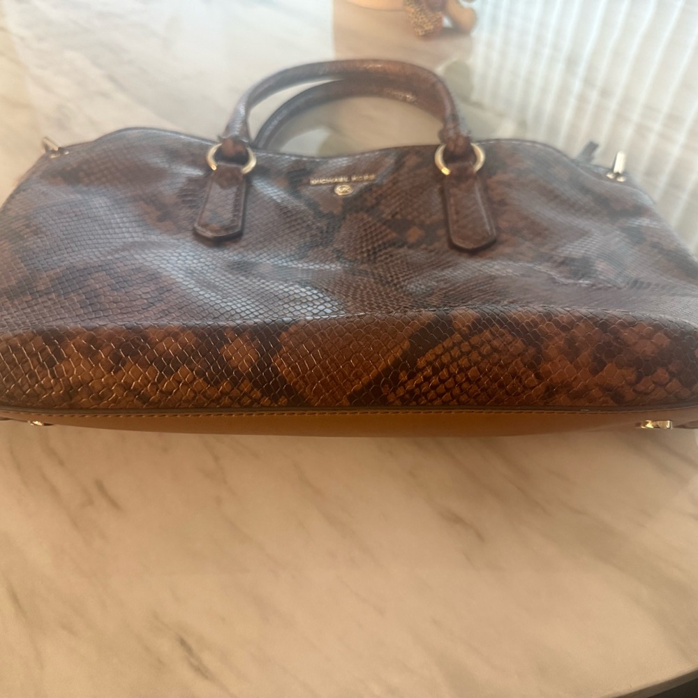 Michael Kors Elson Brown Python-Embossed Leather … - image 2